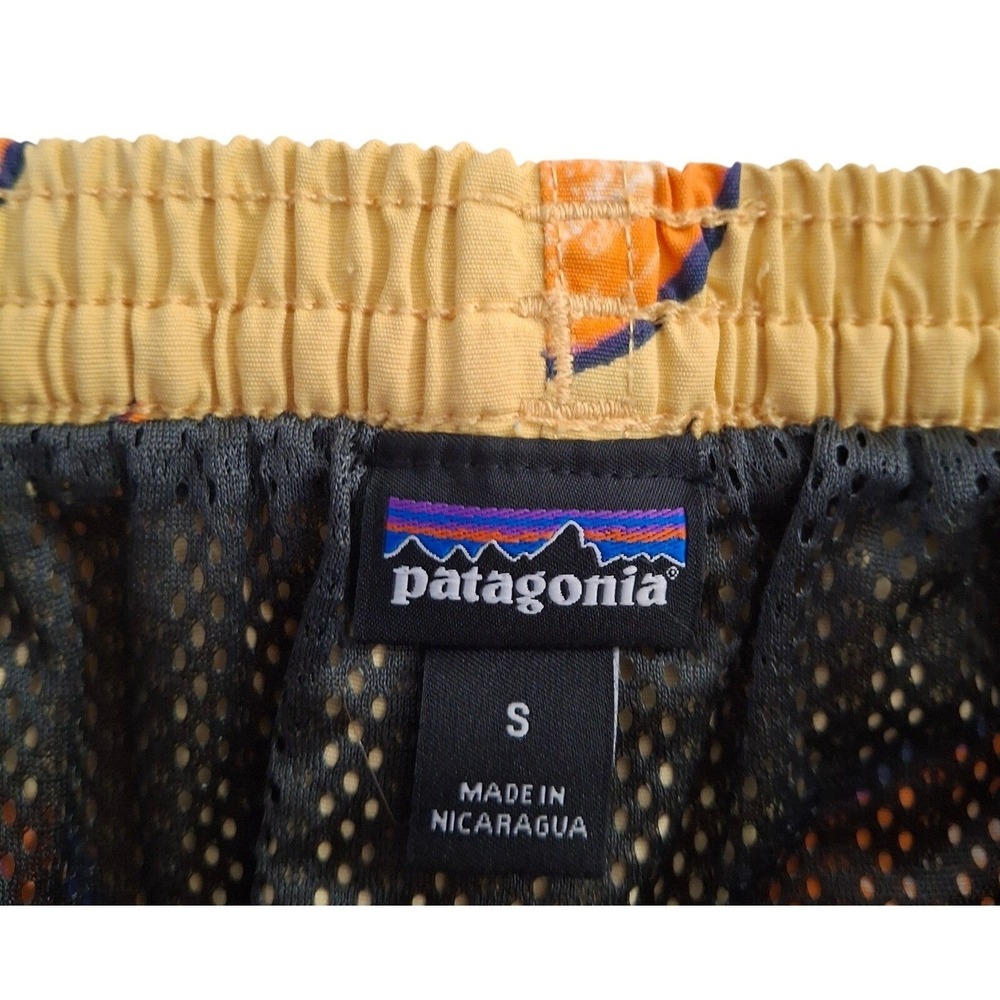 Patagonia Baggies Shorts Mens Small Yellow Melon Slice orange Drawstring - Picture 4 of 11